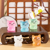 1109BA Figurines Miniature Noctilucent Cute Colorful Cat Micro Landscape Ornaments For Hoom Decorations Decor Room Desk Accessories